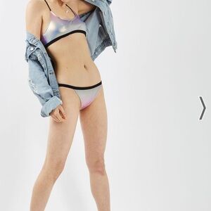 Topshop Ombré Metallic Bikini Top